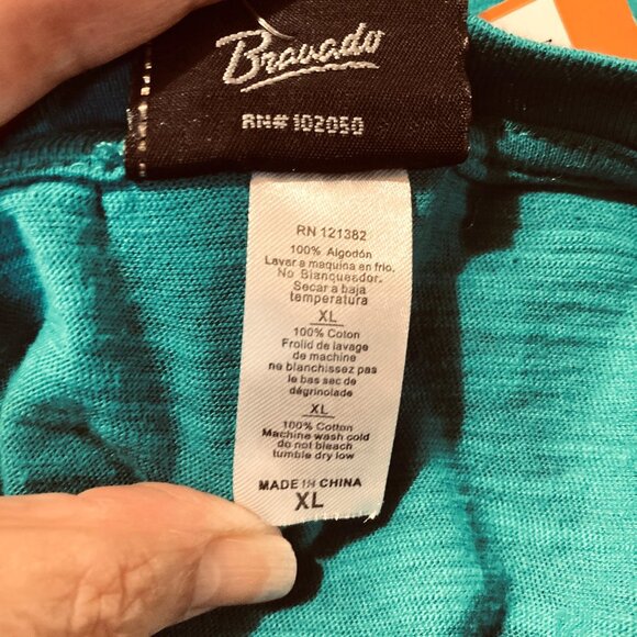 Harley Davidson Women's V-Neck T-Shirt, Size XL, Born to Be Wild, Jade Teal NEW - Picture 3 of 8